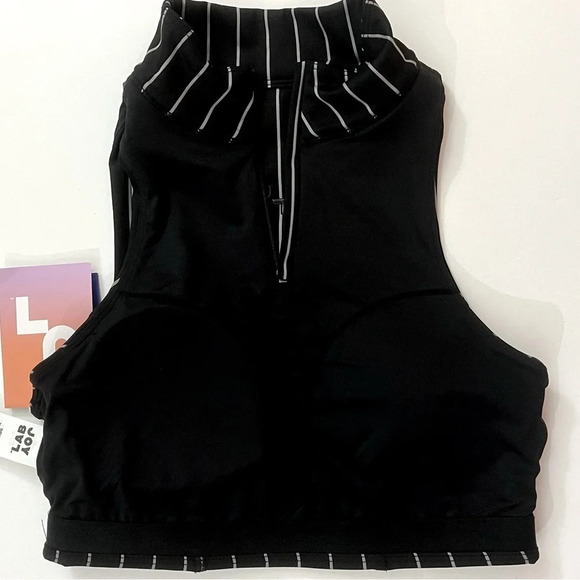 JoyLab Sports Bra Crop Top Athletic Womens XS Black White Stripes Stretchy NWT - Picture 10 of 13